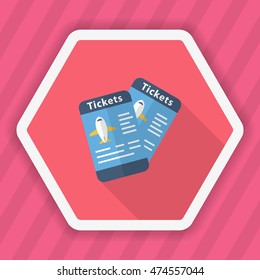 Airline ticket icon, Vector flat long shadow design. Transport concept.