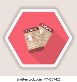 Airline ticket icon, Vector flat long shadow design. Transport concept.