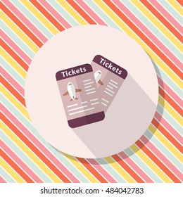 Airline ticket icon, Vector flat long shadow design. Transport concept.