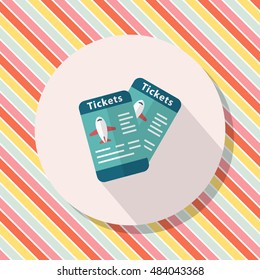 Airline ticket icon, Vector flat long shadow design. Transport concept.