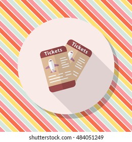 Airline ticket icon, Vector flat long shadow design. Transport concept.