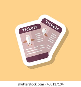 Airline ticket icon, Vector flat long shadow design. Transport concept.