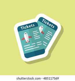 Airline ticket icon, Vector flat long shadow design. Transport concept.