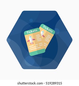 Airline ticket icon, Vector flat long shadow design. Transport concept.