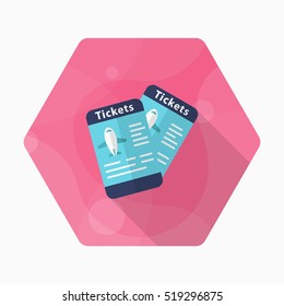 Airline ticket icon, Vector flat long shadow design. Transport concept.