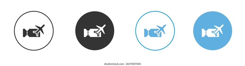 Airline ticket icon Vector Graphic set