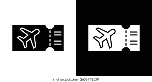 Gráficos escalables del Vector del icono del billete de avión
