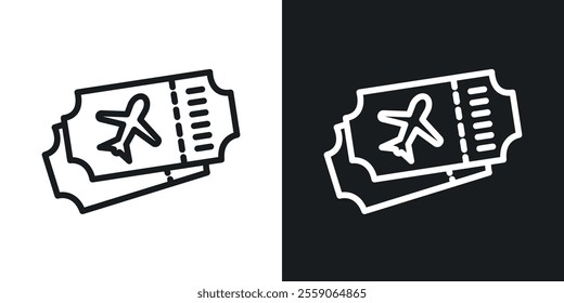 Airline ticket icons. vector set in black colors