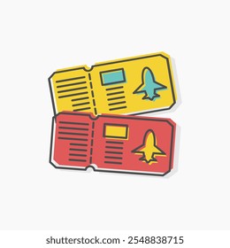 Airline ticket illustration vector icon, designed in simple flat style isolated on white background. Air ticket element.