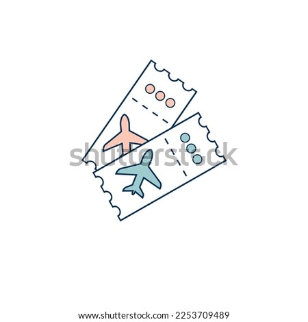 Airline ticket line vector icon. Plane ticket illustration.