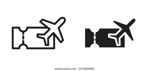 Airline ticket liner icon vector set.