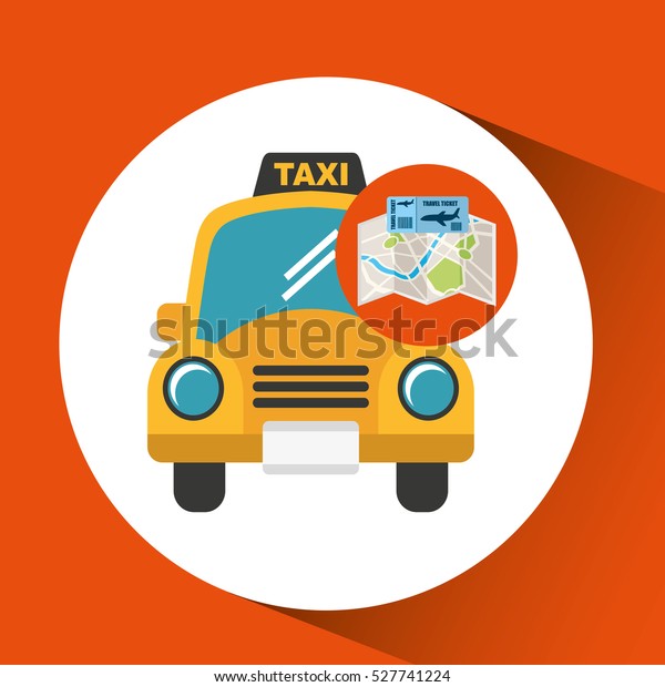 airline ticket map travel taxi cab vector illustration\
eps 10