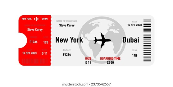 Airline ticket templates. Plane tickets illustration. Flight boarding pass collection. Airway ticket set. Airline coupons. Vector Illustration. Vector graphic. EPS 10