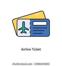 Airline Ticket vector Filled outline Design illustration. Symbol on White background EPS 10 File 