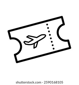Airline ticket - vector icon
