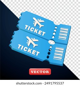 Airline tickets, 3d vector. suitable for business, transportation and design elements