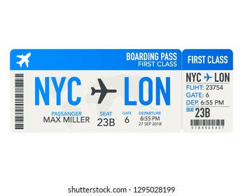 Airline tickets or boarding pass inside of special service envelope. Vector stock illustration.