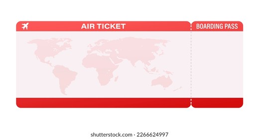 Airline tickets or boarding pass inside of special service envelope. Vector stock illustration.