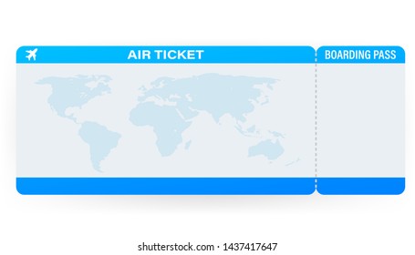 Airline tickets or boarding pass. Vector stock illustration.