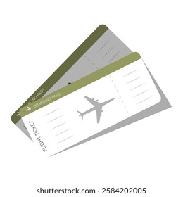 Airline Tickets In Flat Vector Illustration Symbolizing Travel, Flight Booking, And Air Transportation, Isolated On White Background