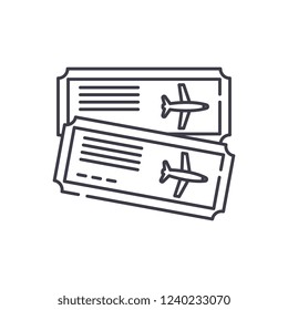 Airline tickets line icon concept. Airline tickets vector linear illustration, symbol, sign