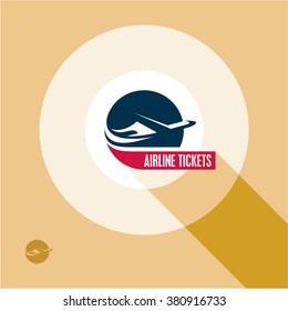 Airline tickets logo. Airplane poster. Airlines. Plane