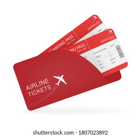 Flugtickets für Papierdesign. Kreatives Design. Reisekonzept. Vektorgrafik.