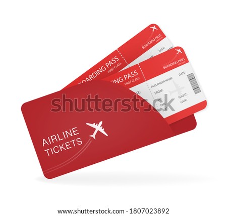 Airline tickets for paper design. Creative design. Travel concept. Vector illustration.