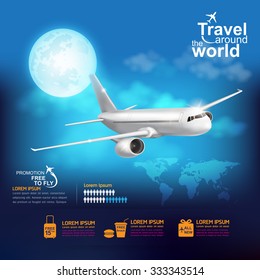 Airline Vector Concept Travel around the World 