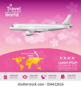 Airline Vector Concept Travel around the World