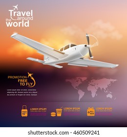 Airline Vector Concept Travel around the World