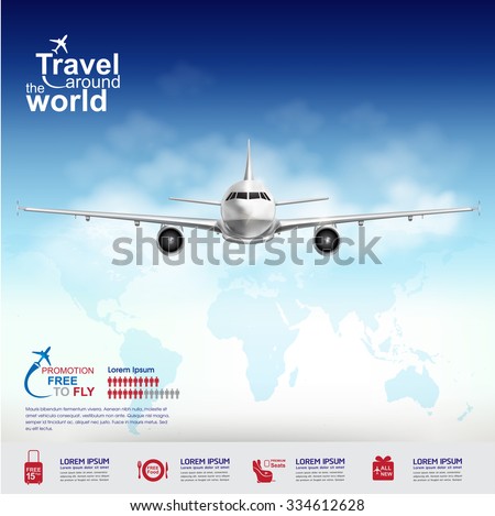 Airline Vector Concept Travel around the World