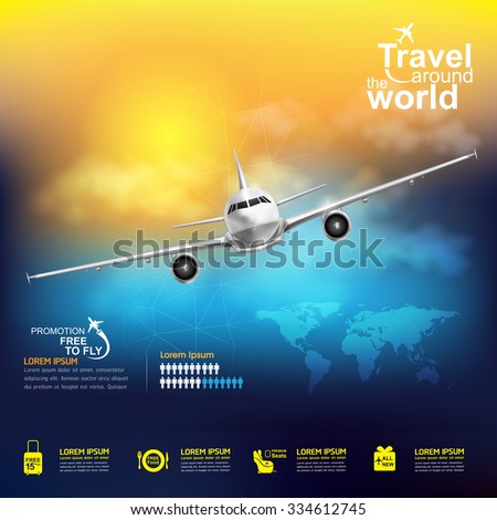 Airline Vector Concept Travel around the World
