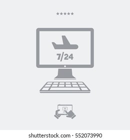 Airline website 7/24 serivces - Vector flat icon