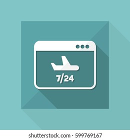 Airline website 7/24 serivces - Vector flat icon