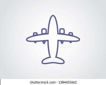 Airliner Aviation Business Transport Tourist Sales Passenger Icon Symbol Outline