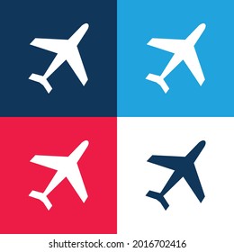 Airliner blue and red four color minimal icon set