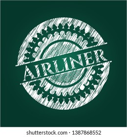 Airliner with chalkboard texture. Vector Illustration. Detailed.