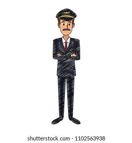 Airliner commercial pilot cartoon scribble