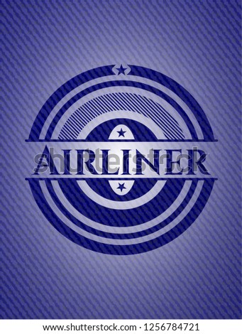 Airliner emblem with denim texture