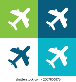 Airliner Flat four color minimal icon set