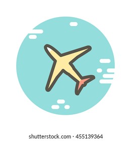 Airliner icon. Flat design.