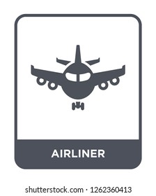 airliner icon vector on white background, airliner trendy filled icons from Transportation collection, airliner simple element illustration