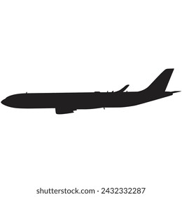 An airliner from the side in silhouette