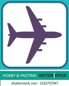 airliner, the silhouette of the plane. Vector Icon. Simple vector illustration for graphic and web design.