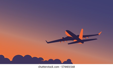 Airliner in the sky.