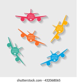 Airliner, travel vector ifographics