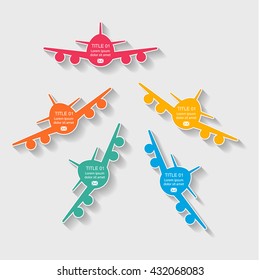 Airliner, travel vector ifographics