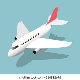 Airliner, vector illustration on a blue background