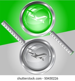 Airliner. Vektorvergrößerungsglas.